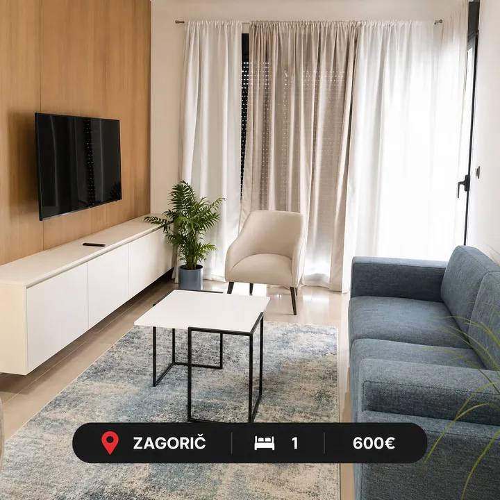 🏡 Izdaje se luksuzan jednosoban stan * 📍 Zagorič – Tenet (pametna zgrada), Podgorica